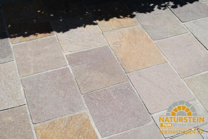 Terrassenplatten Porphyr "TRENTINO CLASSIC" (grau-rot-bunt)