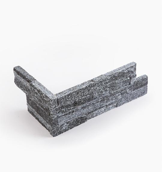 Verblendsteine Gneis "NEGRO SANTIAGO" -Eckteil- 33+14x12x1,5-2,5 cm
