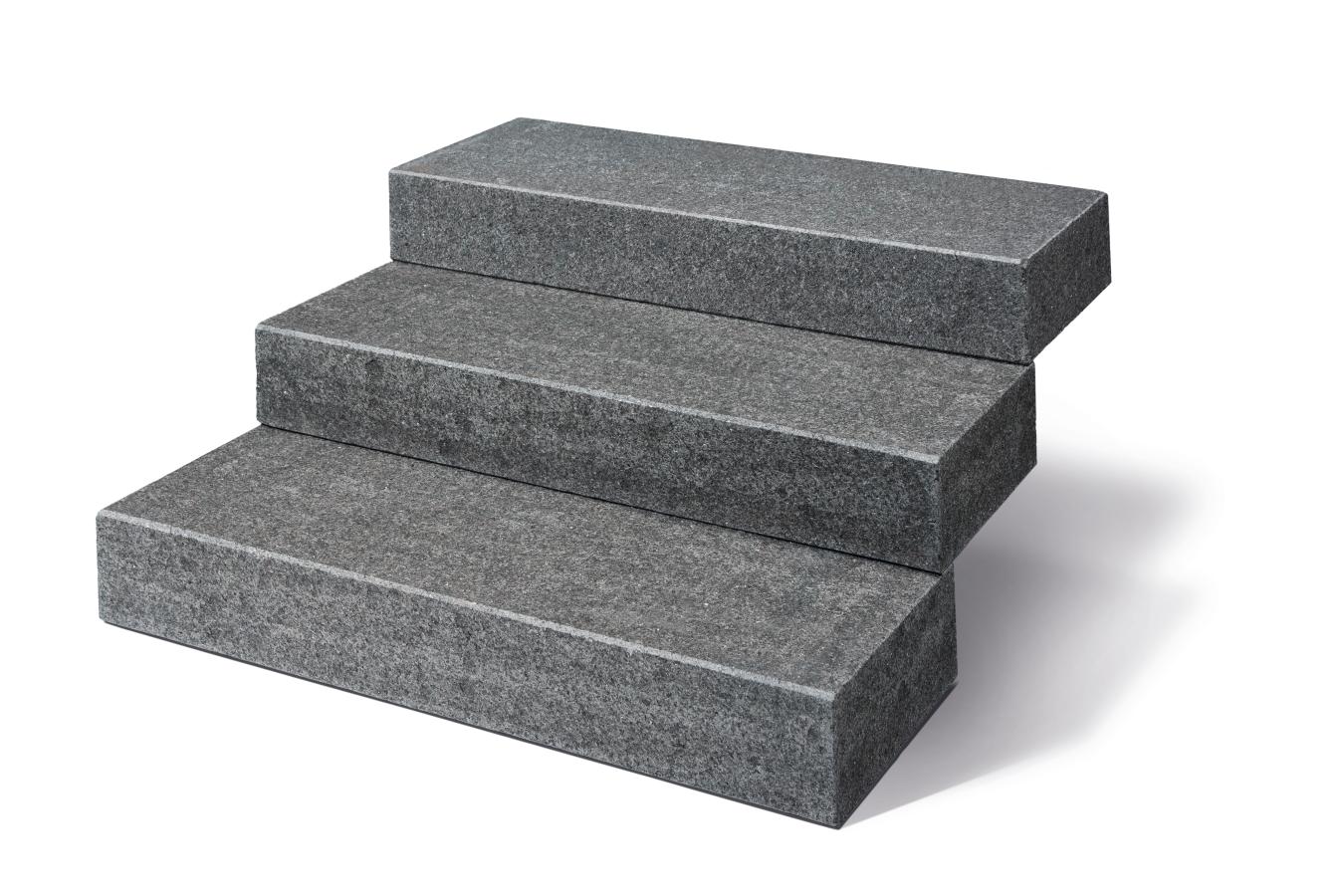 Blockstufen Gabbro "VULANTIS" (anthrazit-schwarz)