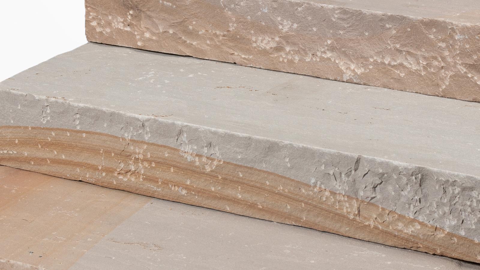 Blockstufen Sandstein "SAHARA" (beige-sand-grau-braun)