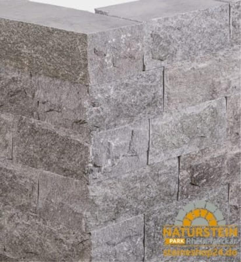 Burgmauersteine Gneis "LUCIA" (grau-gelblich-gemischt) 15x20x30-45cm