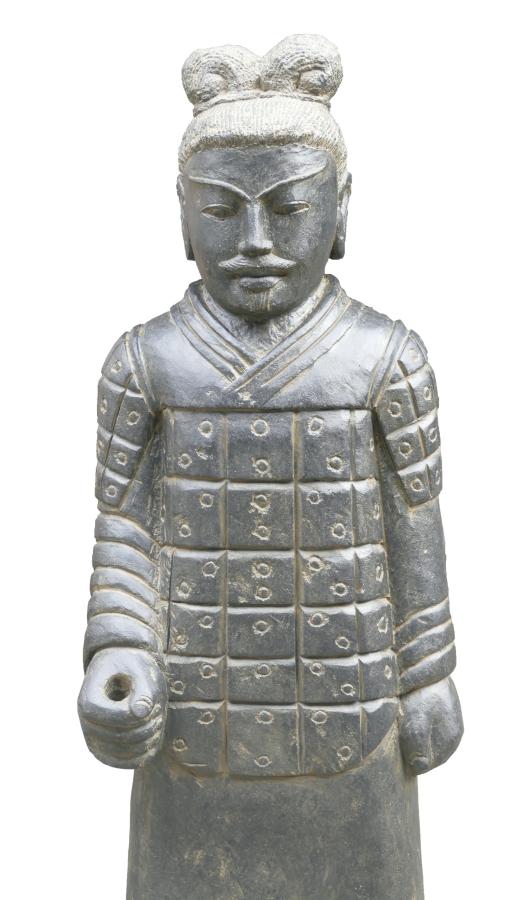 Stehender Krieger, Naturstein, Höhe 175cm