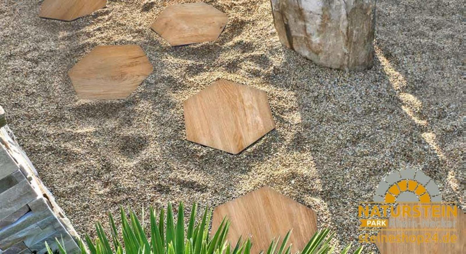 ESAGONO "FORESTA CHIARO" Ø 60-52x2 cm Stonegres Keramik