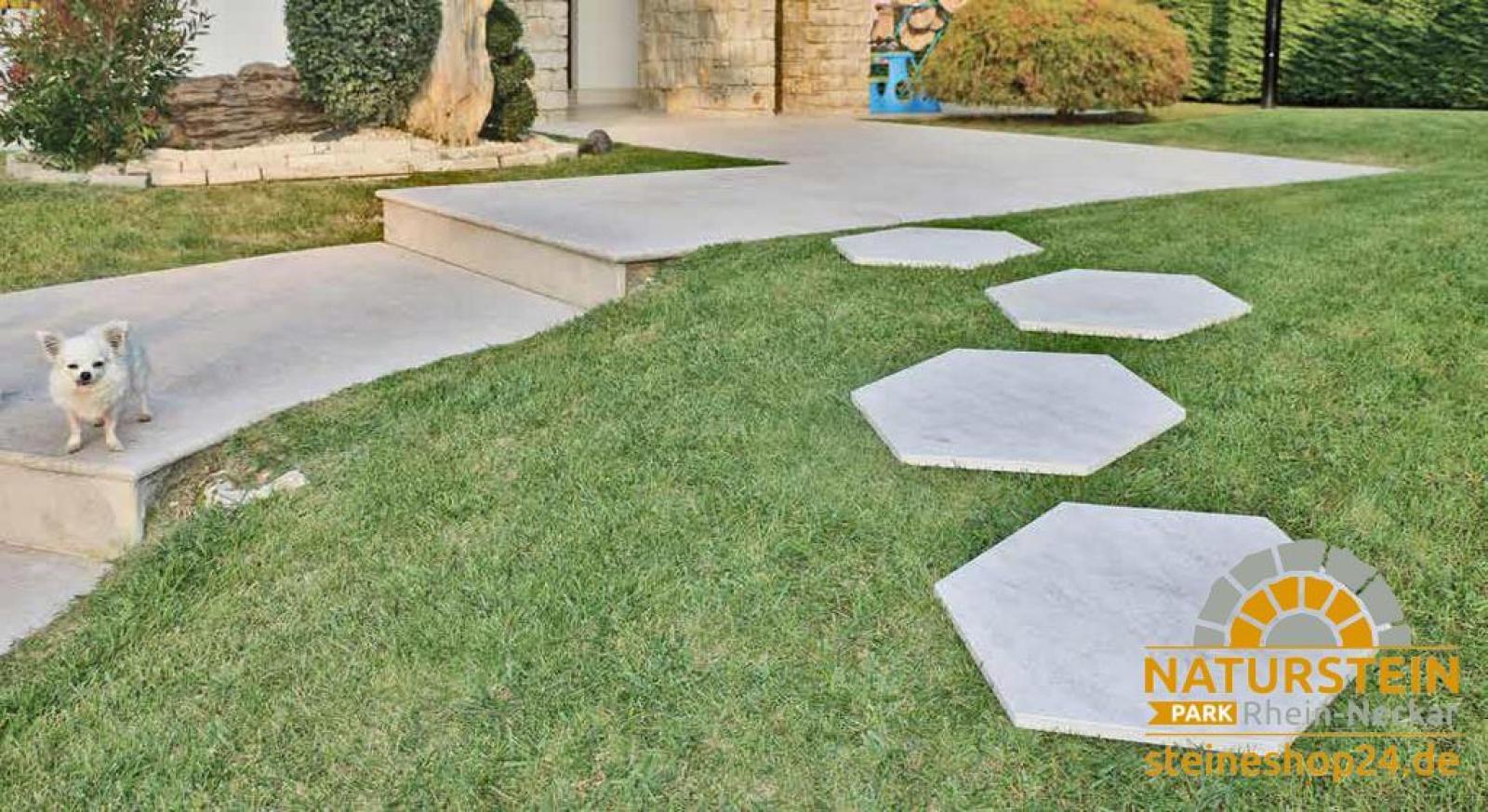 ESAGONO "QUARZITE BIANCA" Ø 60-52x2 cm Stonegres Keramik