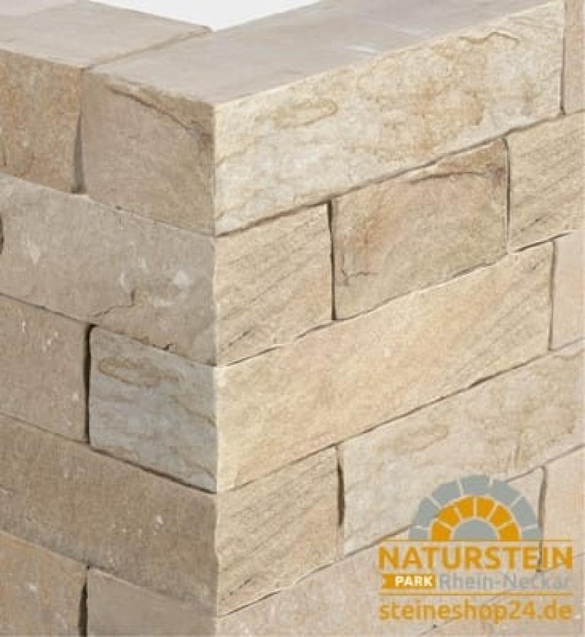 Klostermauersteine Sandstein "GELLBERGER" (grau-gelb-beige)