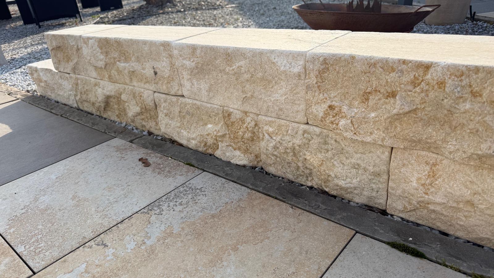 Mauersteine Kalkstein "CLEOPATRA" (beige-creme-gelb)