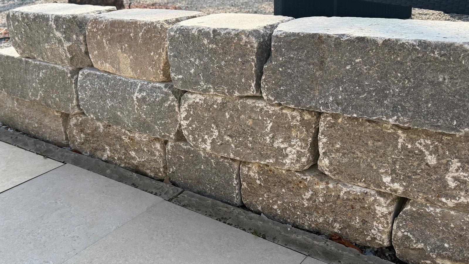 Mauersteine Muschelkalk "SILVERSUN ANTIK" (braun-grau)