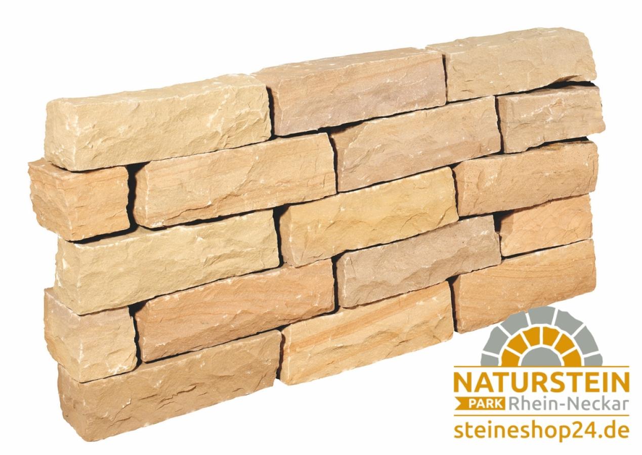 Mauersteine Sandstein "MANDALA" (gelb-hellbeige)