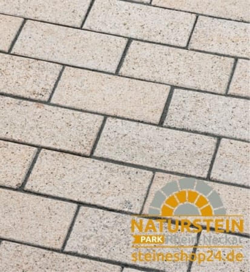 Pflasterplatten Granit "SUN EXACTA" (gelb-grau) -gestockt- 50x20x8 cm