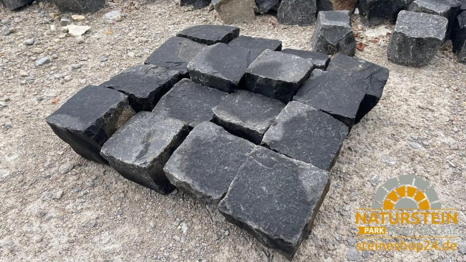 Pflastersteine Basalt "THAO BLACK" (schwarz) 10x10x8 cm (8/11)