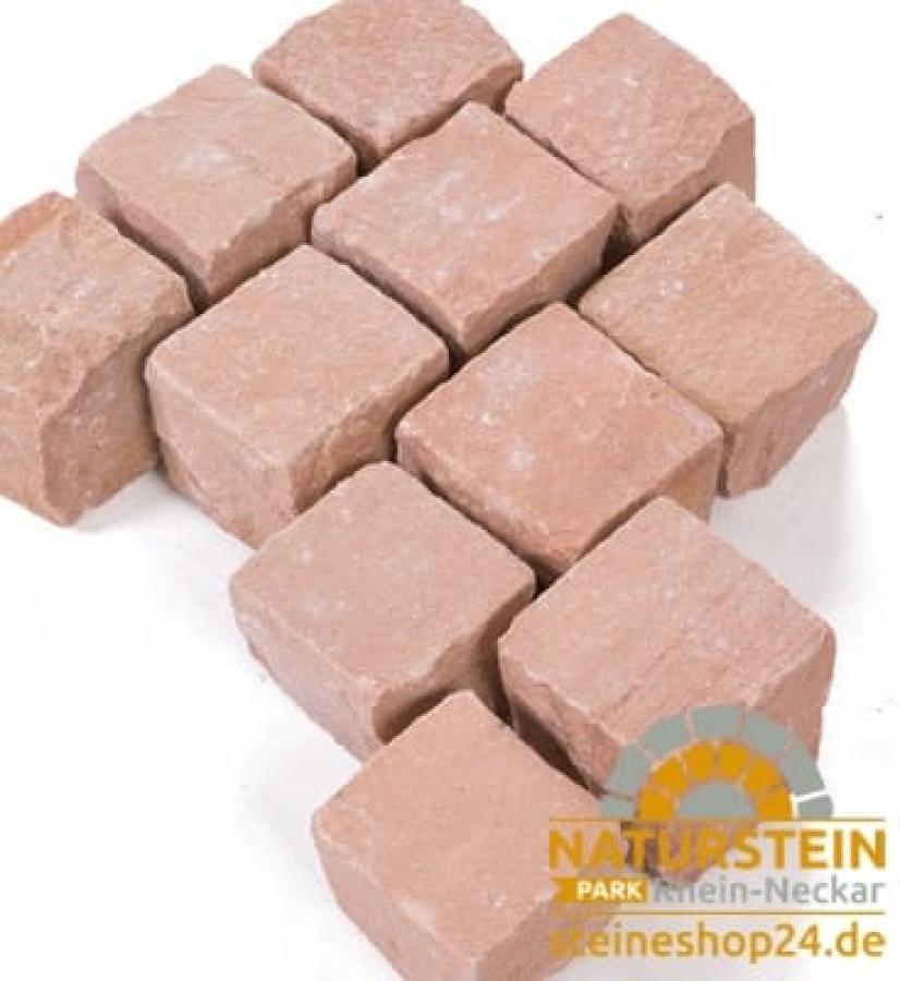 Pflastersteine Sandstein "ARAVALLI" (terracotta) 10x10x8 cm