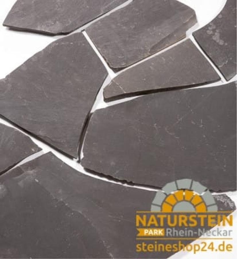 Polygonalplatten Basalt "ANDEN" (schwarz) ca. 1,5-2,5 cm Stärke