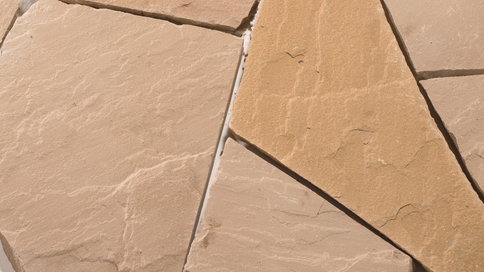 Polygonalplatten Sandstein "MANDALA" (gelb-hellbeige) ca. 2,5 cm Stärke