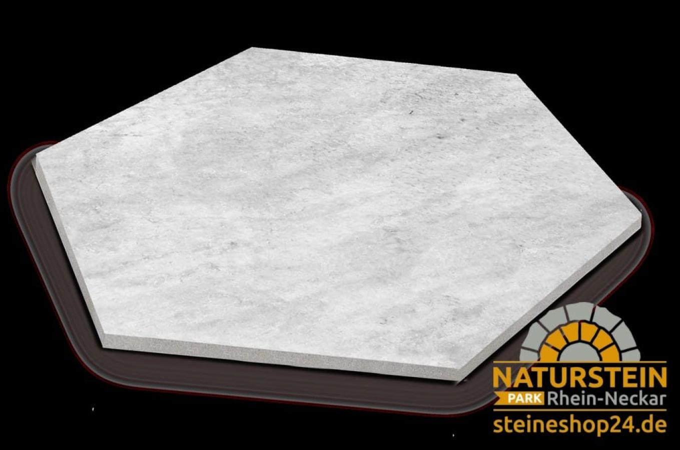 ESAGONO "QUARZITE BIANCA" Ø 60-52x2 cm Stonegres Keramik