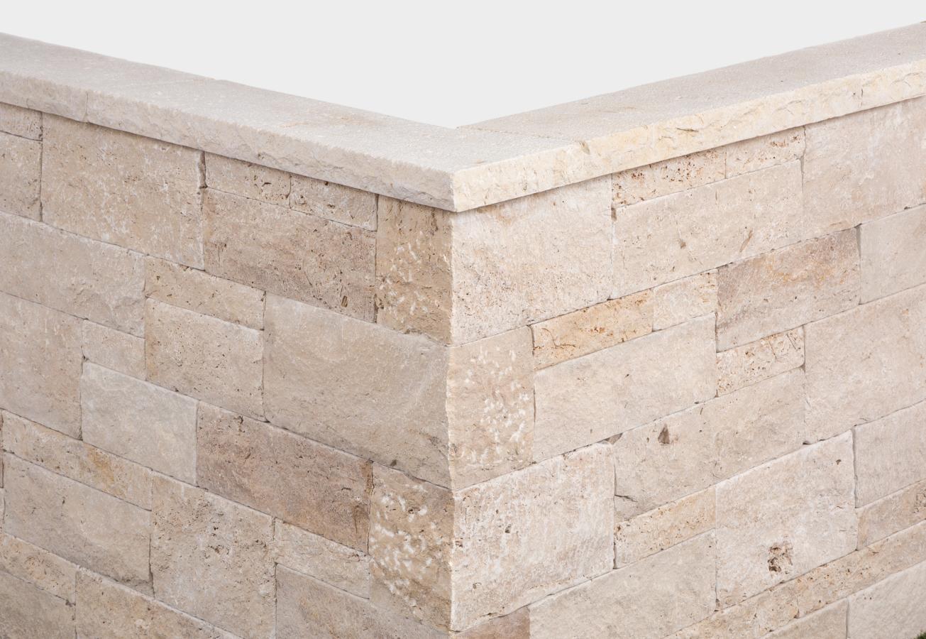 Schlossmauersteine Travertin "VANILLA" (creme-beige)