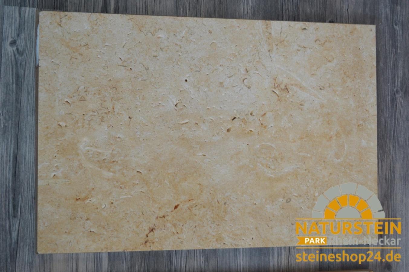 Terrassenplatten Kalkstein "SINDBAD" (gelb-beige) -antik-