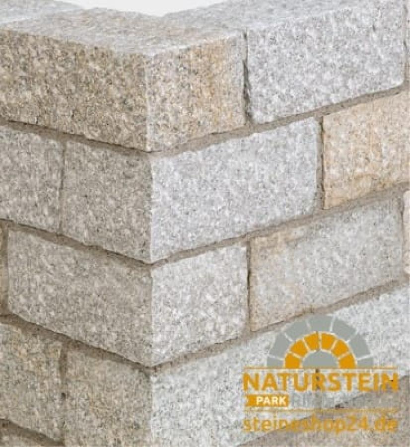 Mauersteine Granit "SUN Rustika" (gelb-grau)