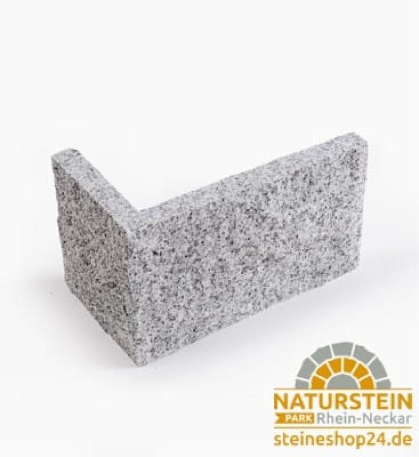 Verblendsteine Granit "BRISTOL" (hellgrau) -Eckteil-