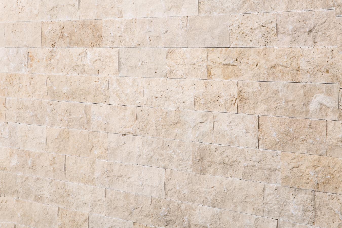 Verblendsteine Travertin "VANILLA" (creme-beige) 15/20/30x10x2-3,5cm