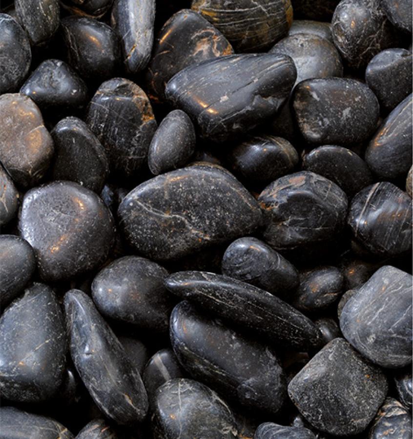 Kies Kalkstein "ASIA PEBBLES" (schwarz)