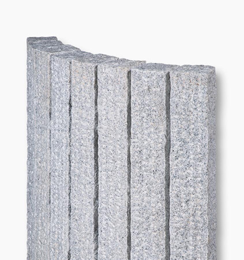 Palisaden Granit "BRISTOL RUSTIKA" (hellgrau) -konisch-
