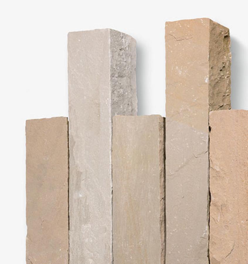 Palisaden Sandstein "SAHARA" (beige-sand-grau-braun)