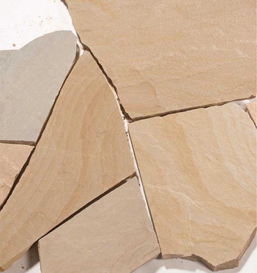 Polygonalplatten Sandstein "SAHARA" (beige-sand-grau-baun) ca. 2,5 cm Stärke
