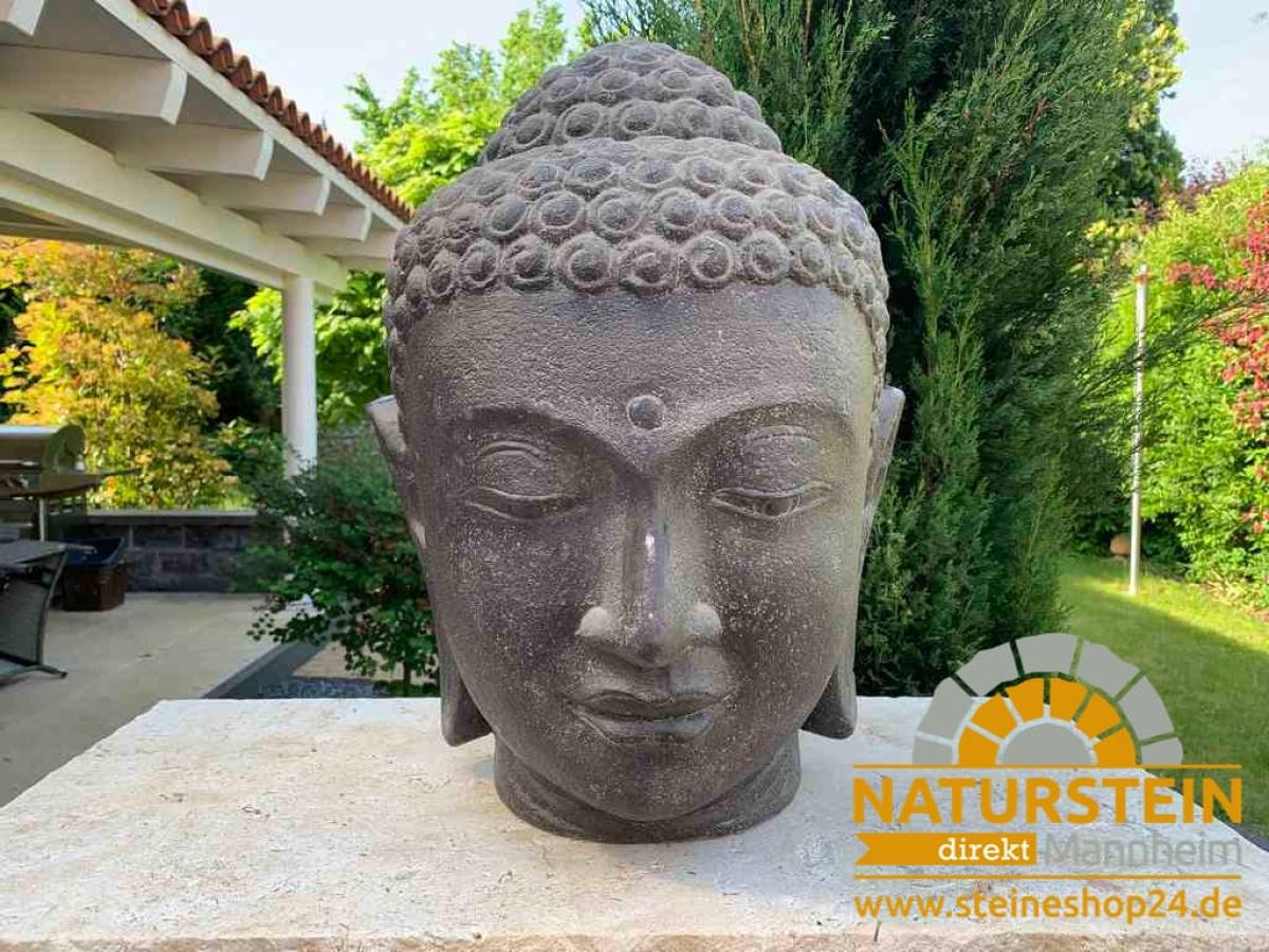 Buddha-Kopf (Steinguss) Höhe 34, 50, 75, 100, 132 und 150cm