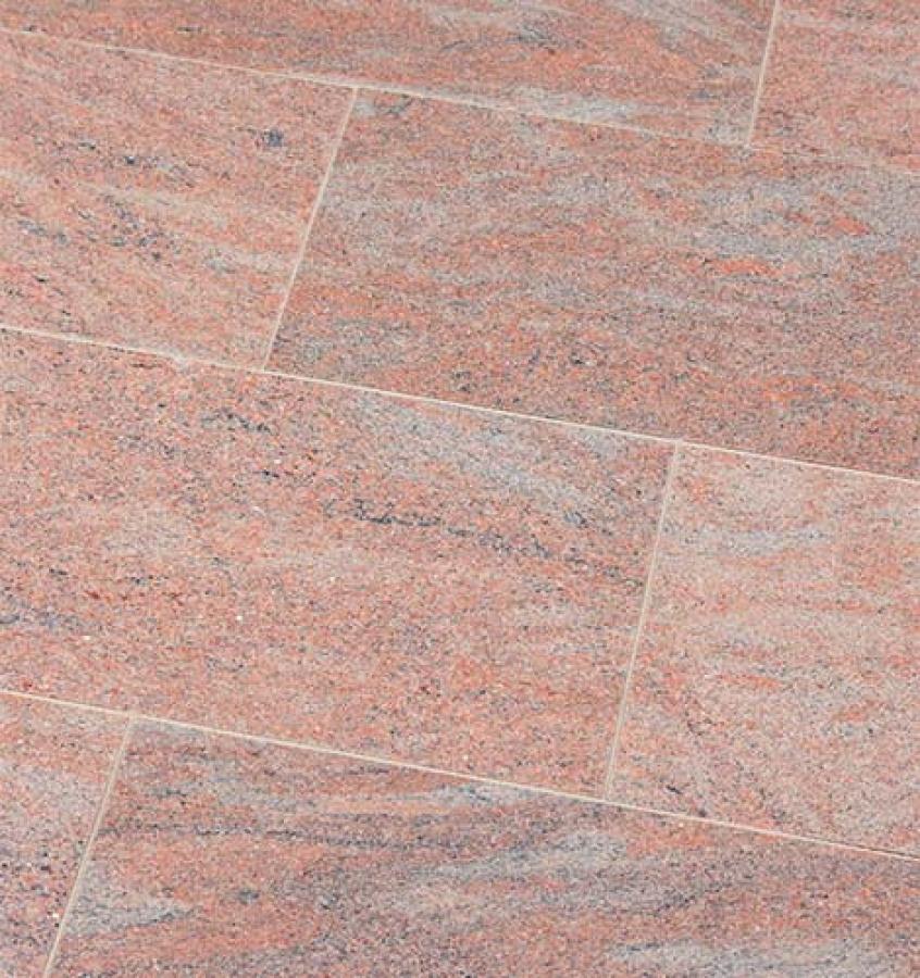 Terrassenplatten Gneis "MIRA" (rot, gewolkt) -satiniert-