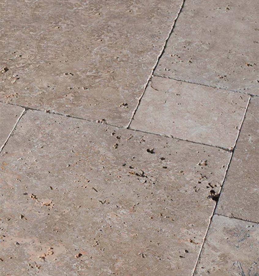 Terrassenplatten Travertin "NOCE" (hellbraun) -antik-