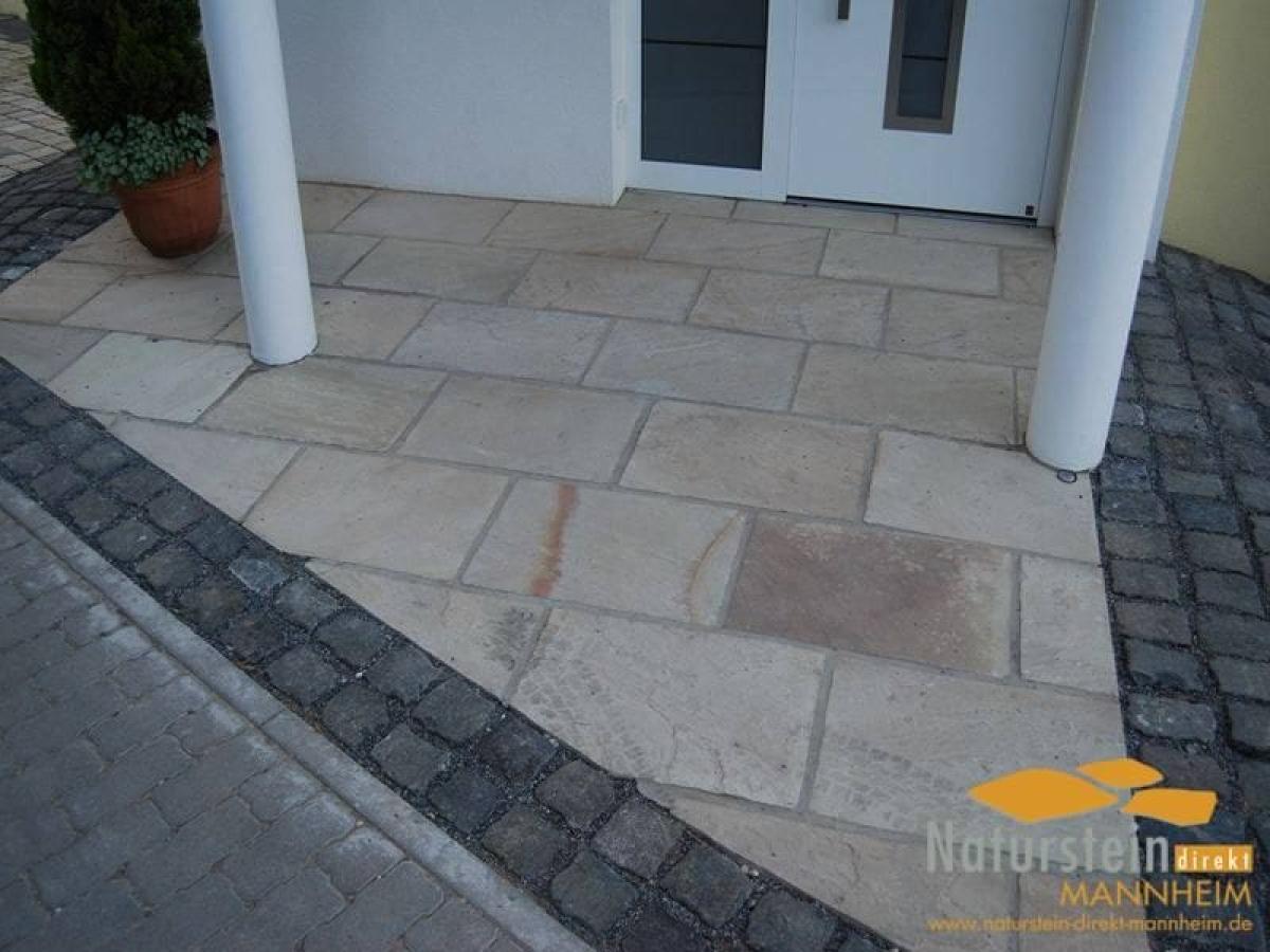 Terrassenplatten Sandstein "LEMON/MINT" spaltrau