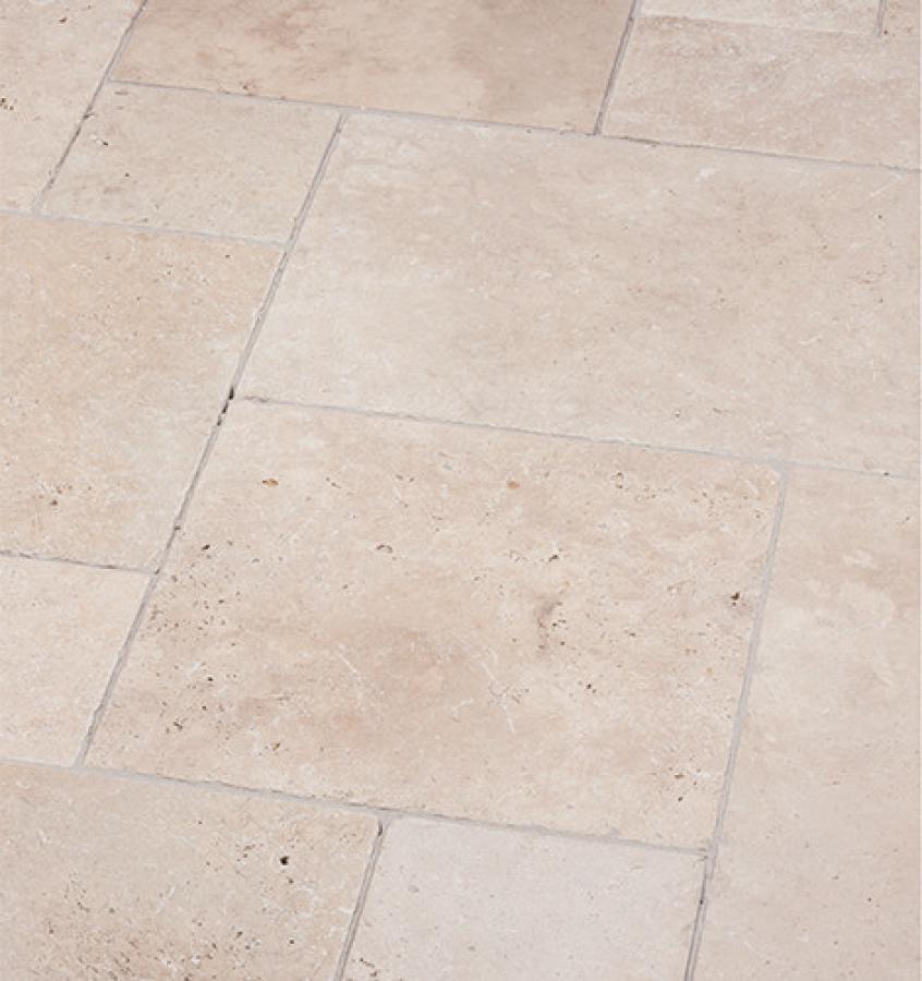 Terrassenplatten Travertin "VANILLA" (creme-beige) -antik-