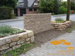 Preview: Profi-Systemgabione Erweiterungselement 10 cm breit Höhe 64 cm Länge 253 cm mit Fussplatte