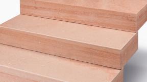 Preview: Blockstufen Sandstein "ARAVALLI"  (terracotta-orange) -geflammt- 15x35x100cm