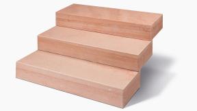 Preview: Blockstufen Sandstein "ARAVALLI"  (terracotta-orange) -geflammt- 15x35x100cm