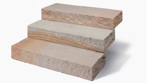 Preview: Blockstufen Sandstein "SAHARA" (beige-sand-grau-braun)
