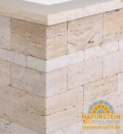 Preview: Kastellmauersteine Travertin "VANILLA" (creme-beige)