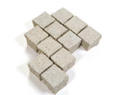 Preview: Pflastersteine Granit "SUN ELEGANCE" (gelb-grau) -gestockt-