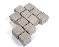 Preview: Pflastersteine Kalkstein "ANUBIS" (braun-grau) -antik- 10x10x8cm