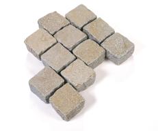 Preview: Pflastersteine Kalkstein "MARRAKESCH" (ocker-beige) 10x10x7-9 cm