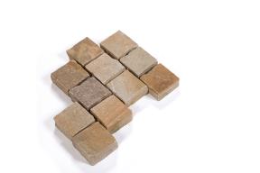 Preview: Pflastersteine Quarzit "LIMBO GOLD" (gold-gelb-gemischt) 10x10x7-9 cm