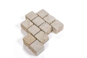 Preview: Pflastersteine Travertin "ARAGON ANTIK" (braun-beige) 10x10x8cm