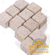 Preview: Pflastersteine Travertin "VANILLA" (creme-beige) 10x10x8cm