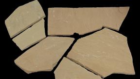 Preview: Polygonalplatten Sandstein "MANDALA" (gelb-hellbeige) ca. 2,5 cm Stärke