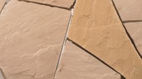Preview: Polygonalplatten Sandstein "MANDALA" (gelb-hellbeige) ca. 2,5 cm Stärke