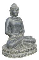 Preview: Sitzender Buddha, Indien, Kunststein, handgefertigt und bemalt, Höhe 80cm