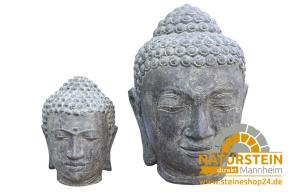 Preview: Buddha-Kopf (Steinguss) Höhe 34, 50, 75, 100, 132 und 150cm