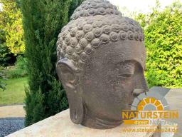 Preview: Buddha-Kopf (Steinguss) in den Größen 34, 50, 75, 100, 132 und 150cm