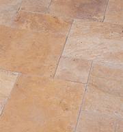 Preview: Terrassenplatten Travertin "DORATO" (gold-gelb-beige) -antik-