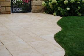 Preview: Terrassenplatten Kalkstein "SINDBAD ELEGANCE" (creme-gelb) OF gebürstet